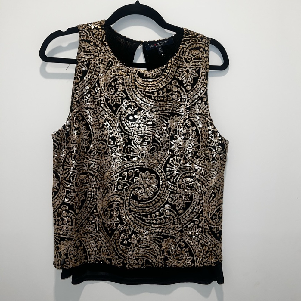 Gold Sequin Holiday Top